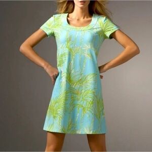 Lilly Pulitzer Kelsea Bamboo Print Stretchy Knit Dress Women's Sz Med